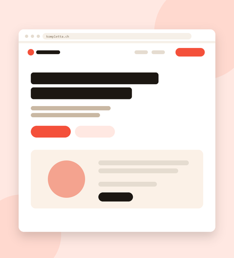 Website-Mockup mit Wachstums-Statistik